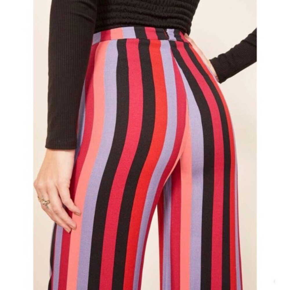 Like New Reformation Sorrenti Wide Leg Pants in Isabel Stripe, Size 4 - Picture 2 of 5